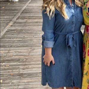 Ann Taylor Denim chambray knee length dress